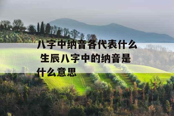 八字中纳音各代表什么 生辰八字中的纳音是什么意思