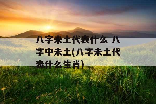 八字未土代表什么 八字中未土(八字未土代表什么生肖)