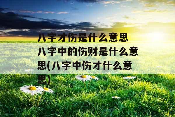 八字才伤是什么意思 八字中的伤财是什么意思(八字中伤才什么意思)
