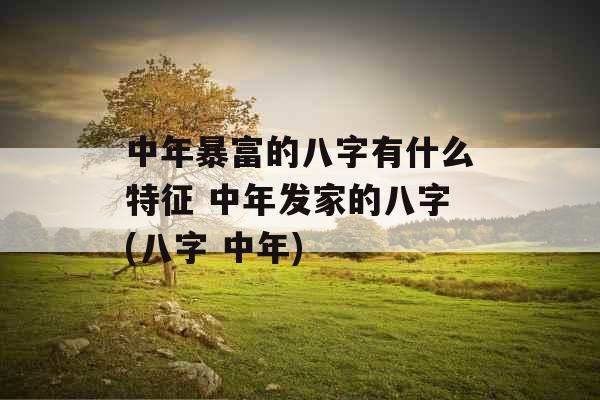 中年暴富的八字有什么特征 中年发家的八字(八字 中年)