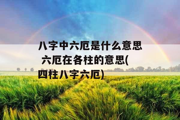 八字中六厄是什么意思 六厄在各柱的意思(四柱八字六厄)
