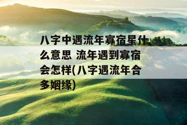 八字中遇流年寡宿星什么意思 流年遇到寡宿会怎样(八字遇流年合多姻缘)