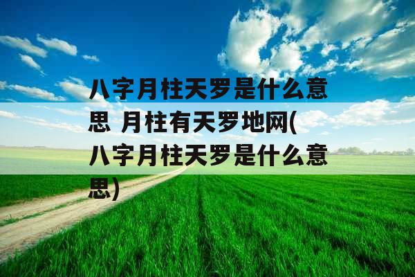 八字月柱天罗是什么意思 月柱有天罗地网(八字月柱天罗是什么意思) 八字月柱天罗是什么意思 月柱有天罗地网(八字月柱天罗是什么意思)