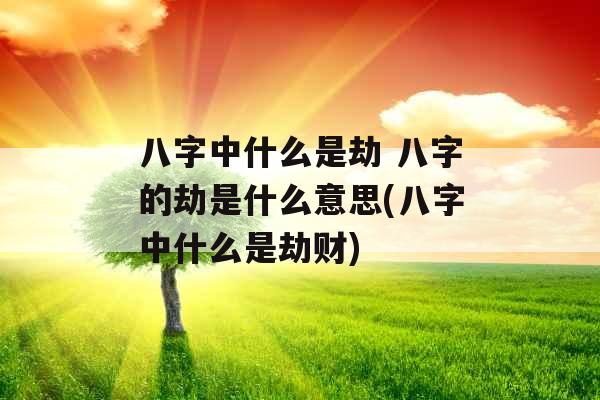 八字中什么是劫 八字的劫是什么意思(八字中什么是劫财)