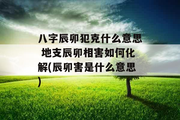 八字辰卯犯克什么意思 地支辰卯相害如何化解(辰卯害是什么意思)