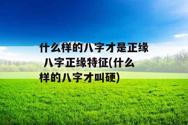 什么样的八字才是正缘 八字正缘特征(什么样的八字才叫硬)