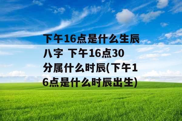 下午16点是什么生辰八字 下午16点30分属什么时辰(下午16点是什么时辰出生)