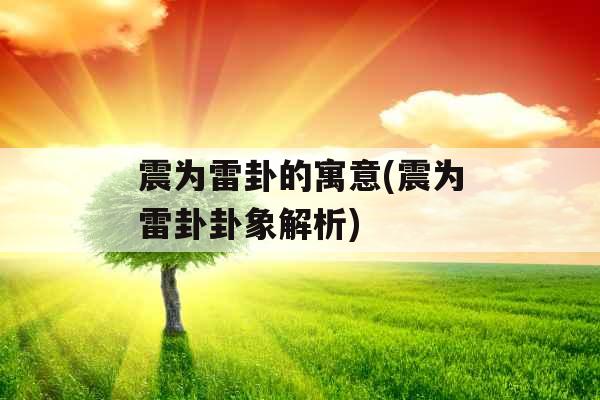 震为雷卦的寓意(震为雷卦卦象解析)