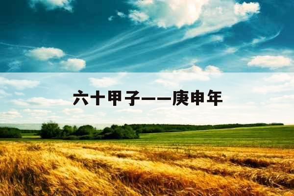 六十甲子——庚申年