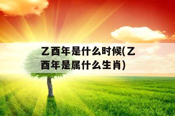 乙酉年是什么时候(乙酉年是属什么生肖)