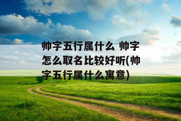 帅字五行属什么 帅字怎么取名比较好听(帅字五行属什么寓意)