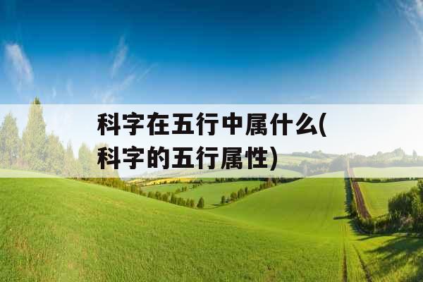 科字在五行中属什么(科字的五行属性)