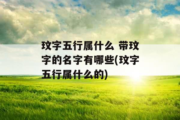 玟字五行属什么 带玟字的名字有哪些(玟字五行属什么的)