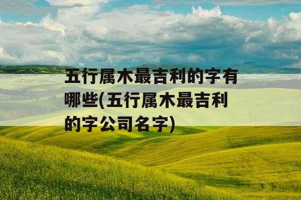 五行属木最吉利的字有哪些(五行属木最吉利的字公司名字)