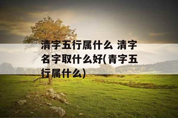 清字五行属什么 清字名字取什么好(青字五行属什么)