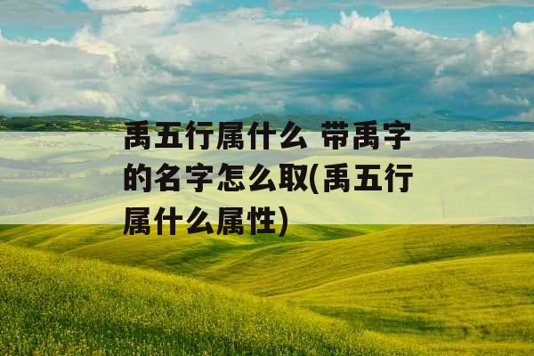 禹五行属什么 带禹字的名字怎么取(禹五行属什么属性)