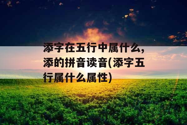 添字在五行中属什么,添的拼音读音(添字五行属什么属性)