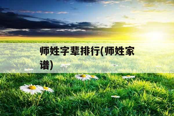 师姓字辈排行(师姓家谱)