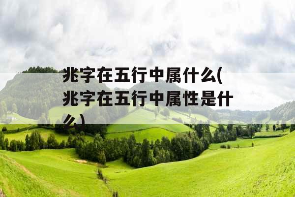 兆字在五行中属什么(兆字在五行中属性是什么)