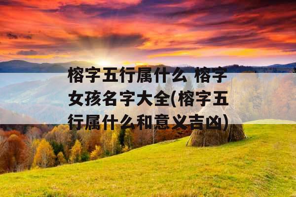 榕字五行属什么 榕字女孩名字大全(榕字五行属什么和意义吉凶)