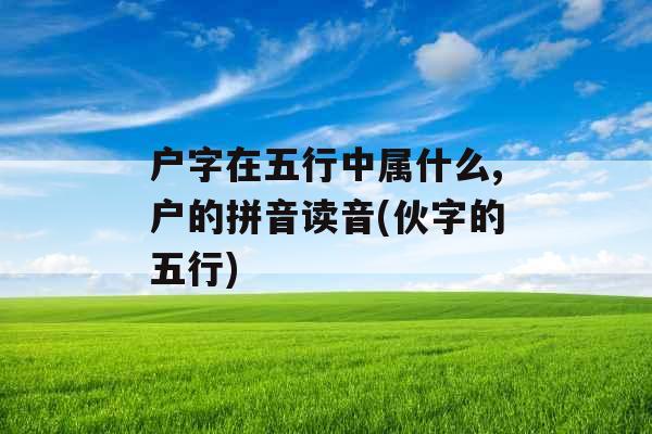 户字在五行中属什么,户的拼音读音(伙字的五行)