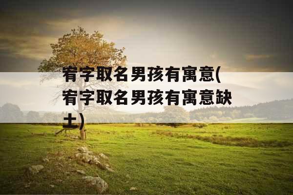 宥字取名男孩有寓意(宥字取名男孩有寓意缺土)
