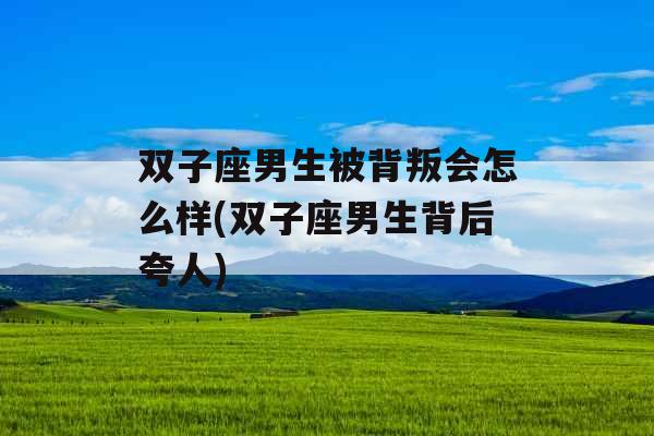 双子座男生被背叛会怎么样(双子座男生背后夸人)