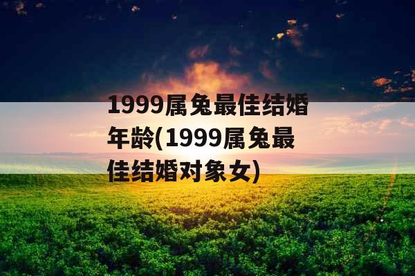 1999属兔最佳结婚年龄(1999属兔最佳结婚对象女)