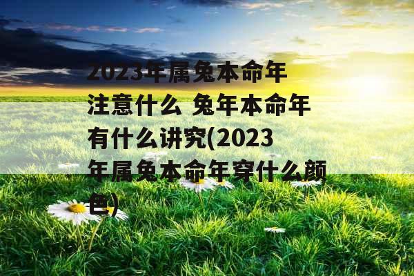 2023年属兔本命年注意什么 兔年本命年有什么讲究(2023年属兔本命年穿什么颜色)