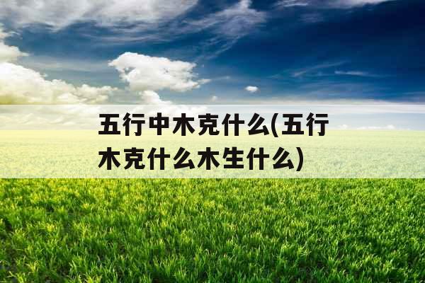 五行中木克什么(五行木克什么木生什么)