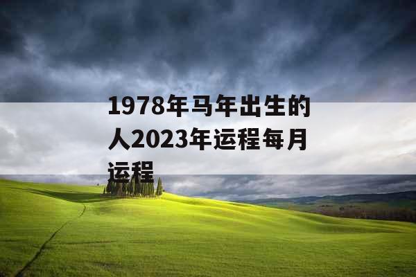 1978年马年出生的人2023年运程每月运程