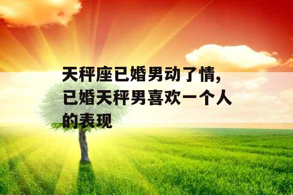 天秤座已婚男动了情,已婚天秤男喜欢一个人的表现