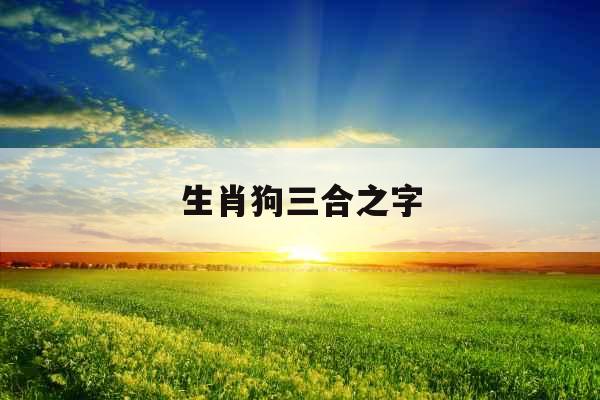 生肖狗三合之字