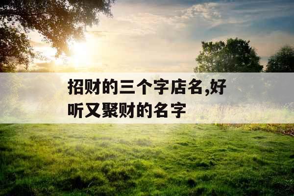 招财的三个字店名,好听又聚财的名字