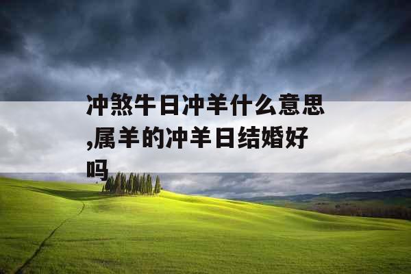 冲煞牛日冲羊什么意思,属羊的冲羊日结婚好吗