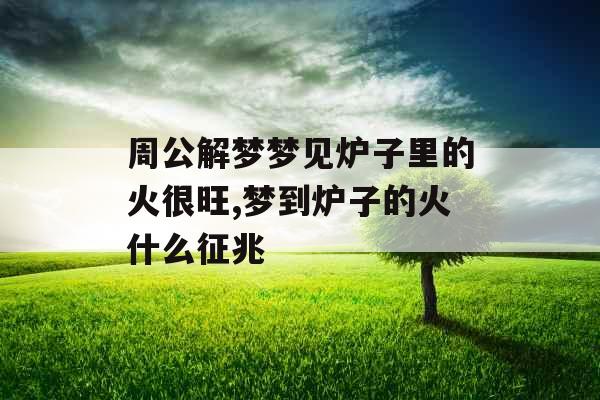 周公解梦梦见炉子里的火很旺,梦到炉子的火什么征兆