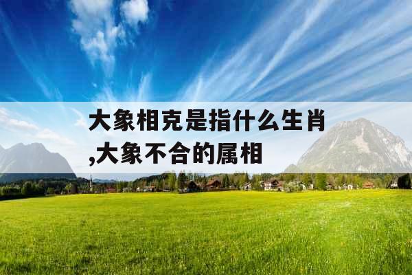 大象相克是指什么生肖,大象不合的属相