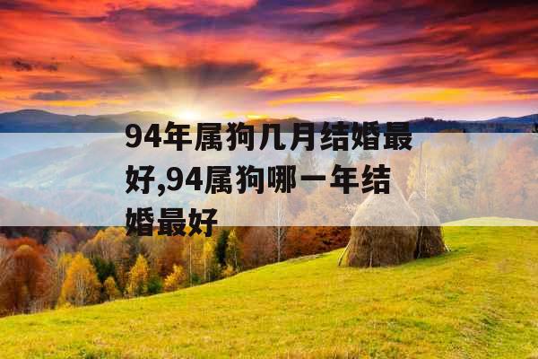 94年属狗几月结婚最好,94属狗哪一年结婚最好 94年属狗几月结婚最好,94属狗哪一年结婚最好
