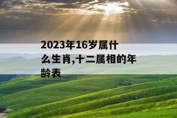2023年16岁属什么生肖,十二属相的年龄表