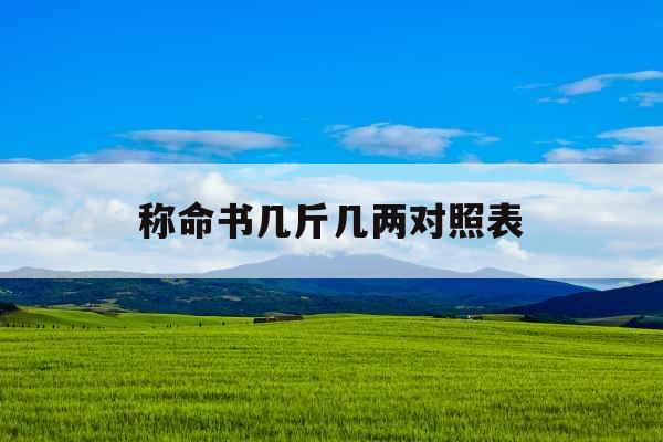 称命书几斤几两对照表