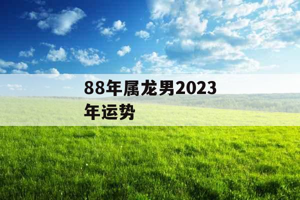 88年属龙男2023年运势