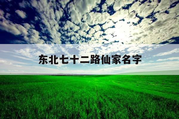东北七十二路仙家名字