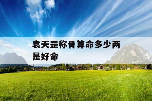 袁天罡称骨算命多少两是好命