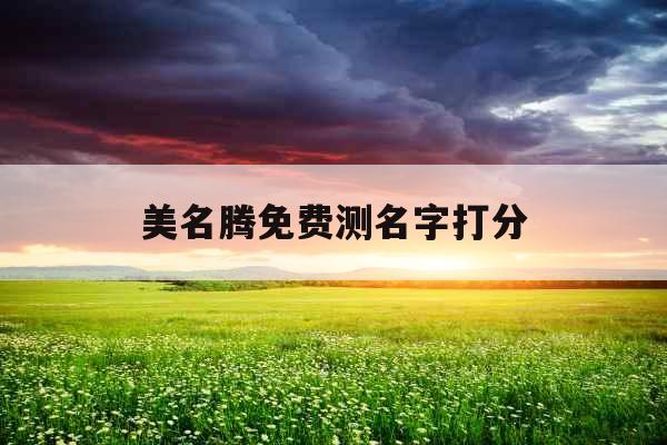 美名腾免费测名字打分