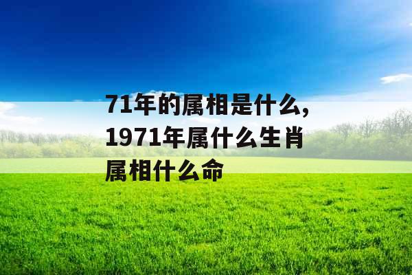 71年的属相是什么,1971年属什么生肖属相什么命