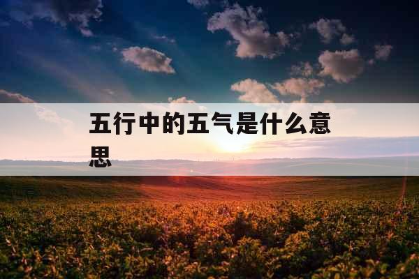 五行中的五气是什么意思 五行中的五气是什么意思