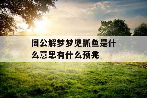 周公解梦梦见抓鱼是什么意思有什么预兆 周公解梦梦见抓鱼是什么意思有什么预兆