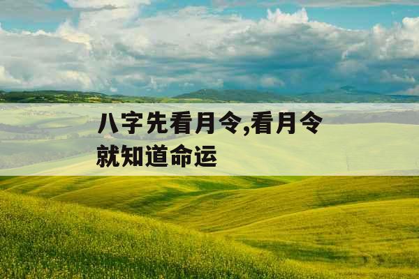 八字先看月令,看月令就知道命运 八字先看月令,看月令就知道命运