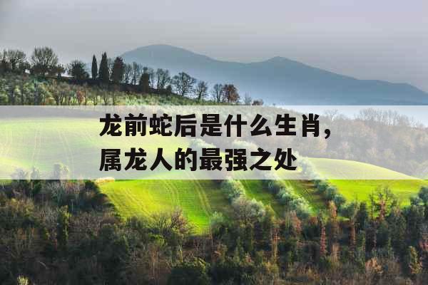 龙前蛇后是什么生肖,属龙人的最强之处