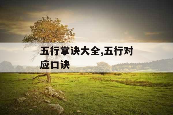 五行掌诀大全,五行对应口诀